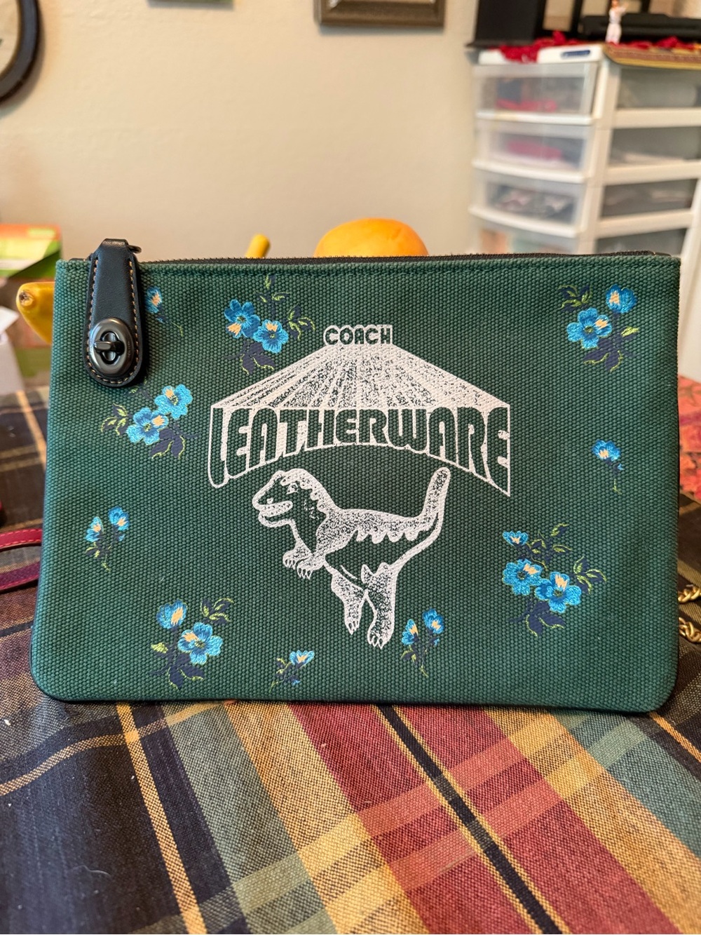 NWOT Coach canvas pouch with Rexy